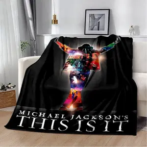 Michael Jackson Retro Flannel Blanket, Cozy Soft Throw Blanket for Travel Sofa Bed Picnic and Music Fan Gift girly bedroom decor