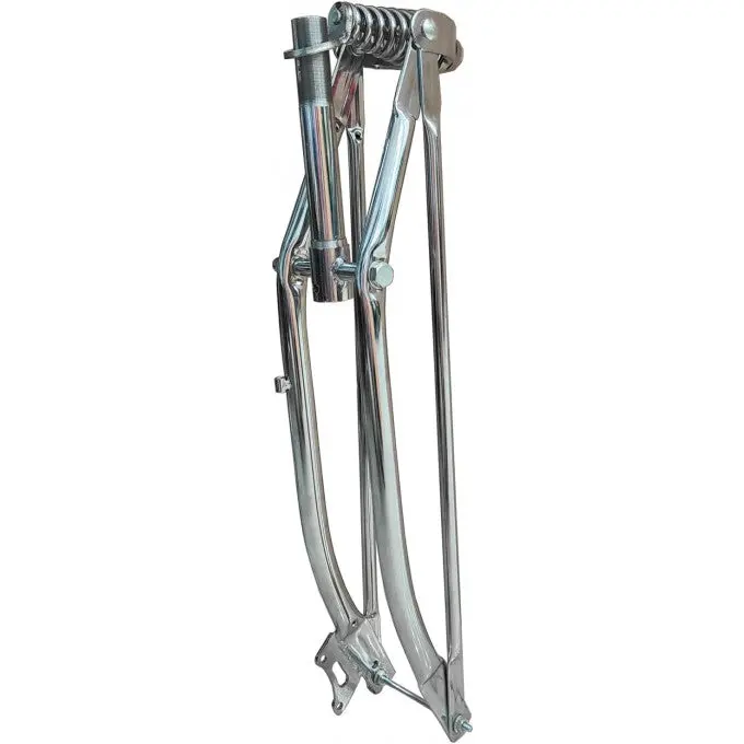 26 inch Bicycle Springer Fork 1" Threaded Bike Fork, Disc Brake Heavy Duty Fork for Cruiser Chopper Bike-Silver