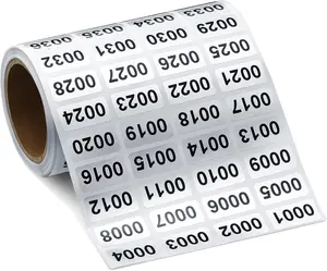 Zonon 001-2000 Pieces Inventory Number Sticker Labels Self Adhesive Waterproof Labels Vinyl Consecutive Number Stickers for Indoor, Outdoor, Storage, Classification, Supplies, 0.39 X 0.78 Inch