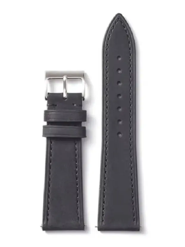Premium Black Leather Watch Strap