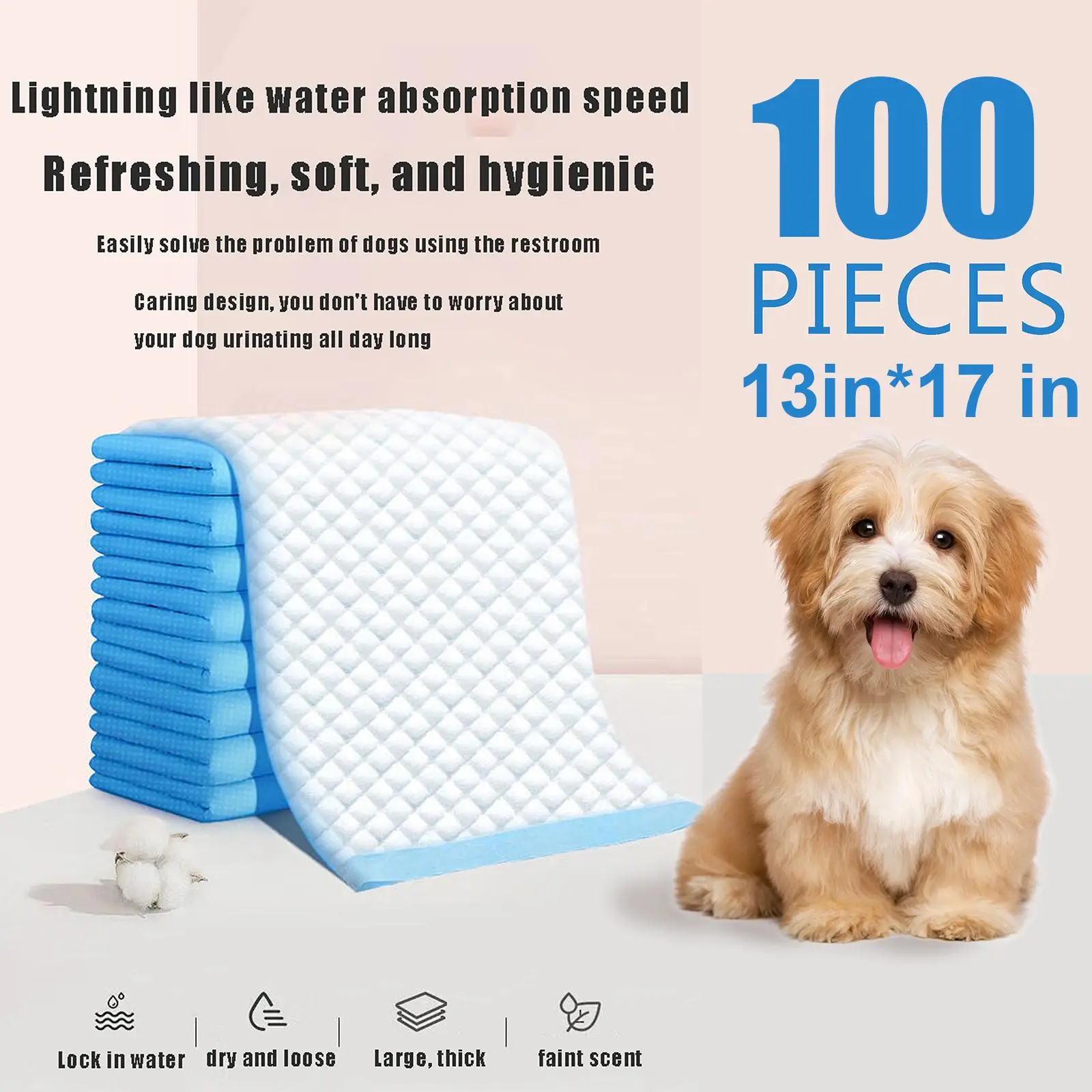 100pcs Pee Pads for Dogs Pack Thicken Pet Training Pads Wee Pee Pads Dog Pee Training Pad for Dogs Cats