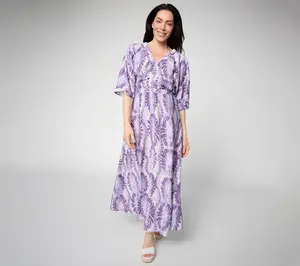 Peace Love World Regular Bohemed Printed V-Neck Maxi Dress