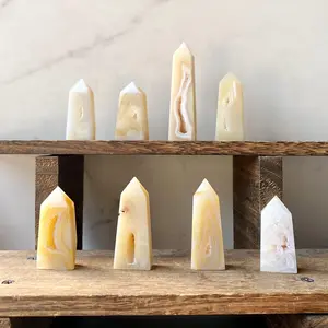 Natural Crystal Agate With Druzy Points Collection