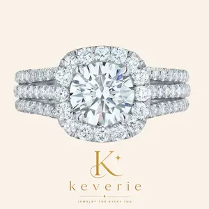 KEVERIE Full Pavé Ring Three-Row Design Elegant Jewelry for Women Statement Piece Sparkling Stones Premium Material Comfortable Daily Wear Special Events Gifting