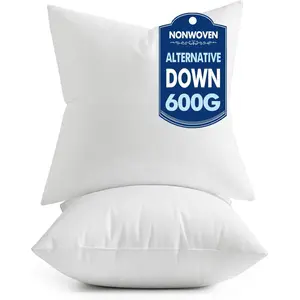Set of 2 Throw Pillow Inserts 20x20 Inches,  Virgin Filling Nonwoven Pillow Inserts for Couch Sofa Living Room