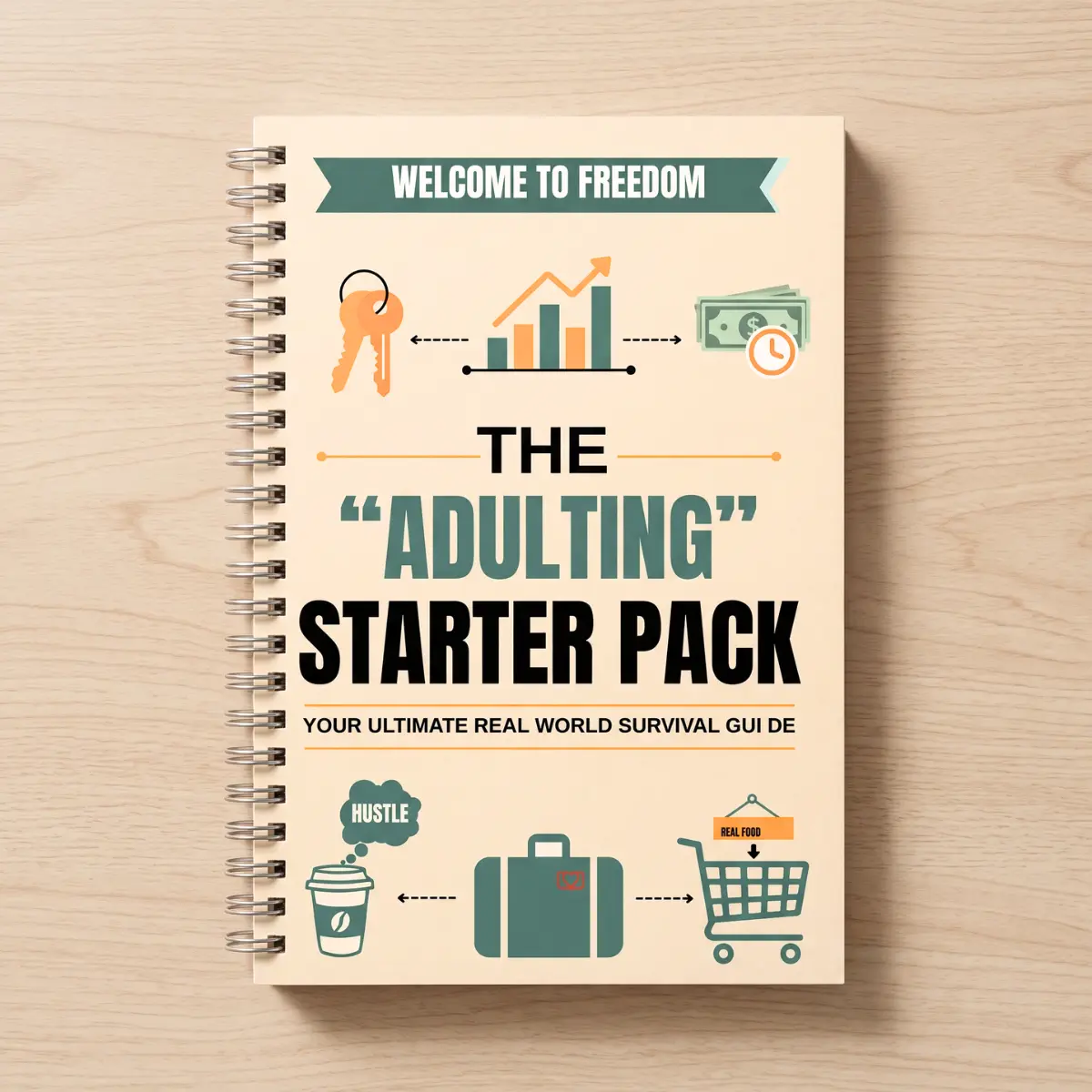 The Adulting Starter Pack Gift Card Book for Graduates - A5 Spiral Graduation Keepsake, Add Your Own Cards