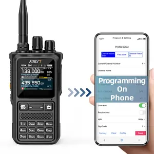 KSUN UV110D GMRS&Ham Radio Multi-Band Receiving Two Way Radio with App Wireless Programming, Long Range Walkie Talkie, AM/FM Reception, NOAA Weather Receiver, Emergency Radio for Hiking Cruise Audio