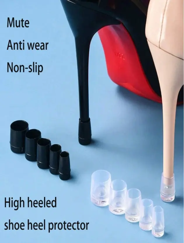 6pcs/3pairs/1 Pair High Heel Protector Replacement Heel Tips Covers, Quiet Antislip Wear-Resistant Repair Pads For Stilettos