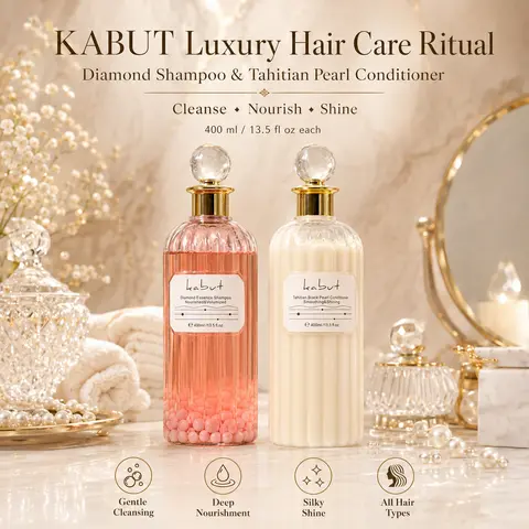 Kabut Diamond Crystal Shampoo and Tahitian Black Pearl Conditioner Set - Volumizing Hair Care Haircare Cleansing Comfort Cleanser Nourish Repair Volumize Hair Treatment Set based shampoo and conditioner combo