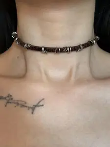 Punk Style PU Leather Choker, Fashionable Casual Necklace for Party, Daily Clothing Decor, Trendy All-match & Exquisite Jewelry for Birthday Gift, Fashionable Jewelry Accessories