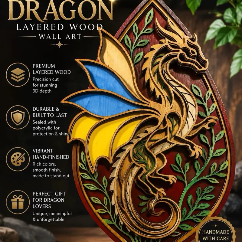 Dragon wall art wood craft