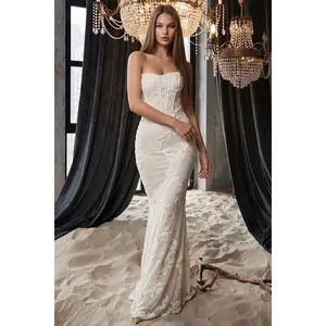 FLORAL PATTERN SOUTACHE MERMAID MAXI DRESS