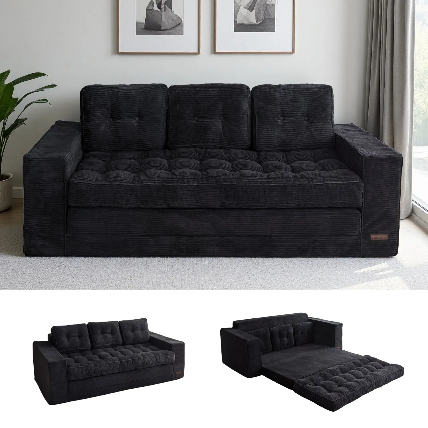 Black - 3 Seater