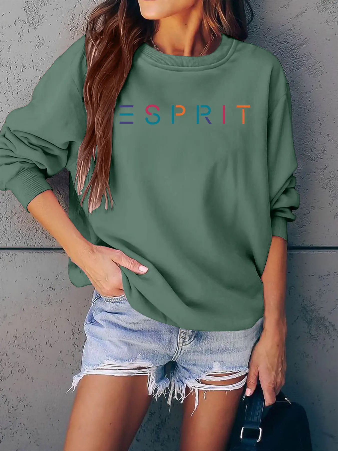 Autumn Winter Women's New Casual Loose Fit Round Neck Long Sleeve Letter Print Comfy Sweatshirt, Casual Pullover Tops, Comfortable Daily Wear Apparel Womenswear Tops