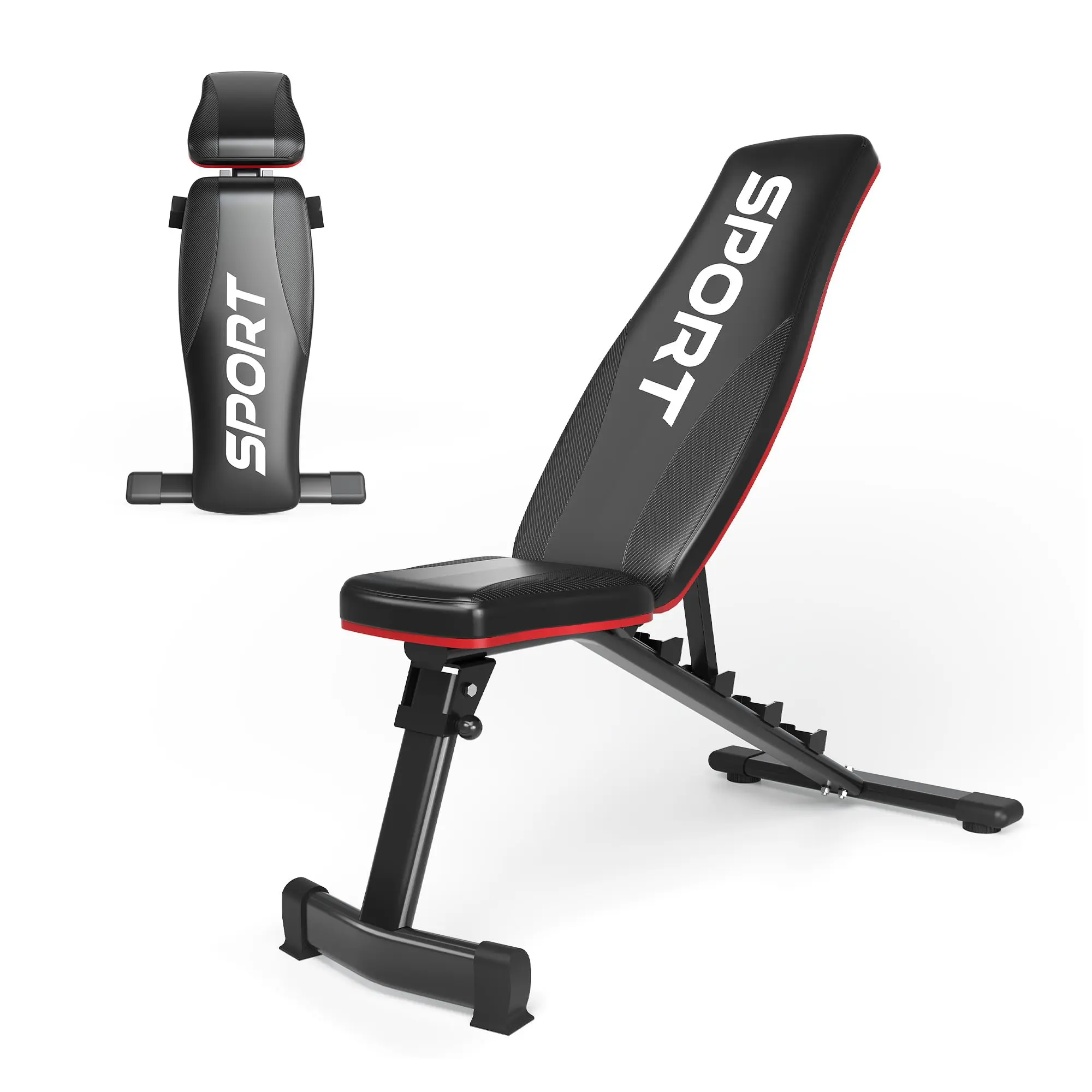 Gaomon Foldable Adjustable Steel Frame Weight Bench - Home Gym Home Exercise Equipment, 660 lbs Capacity, 5-Position Backrest, 2-Second Folding, Breathable Padding, Durable Cushioning, Easy Setup Heavy Duty Strength Trainer, Full Body Workout