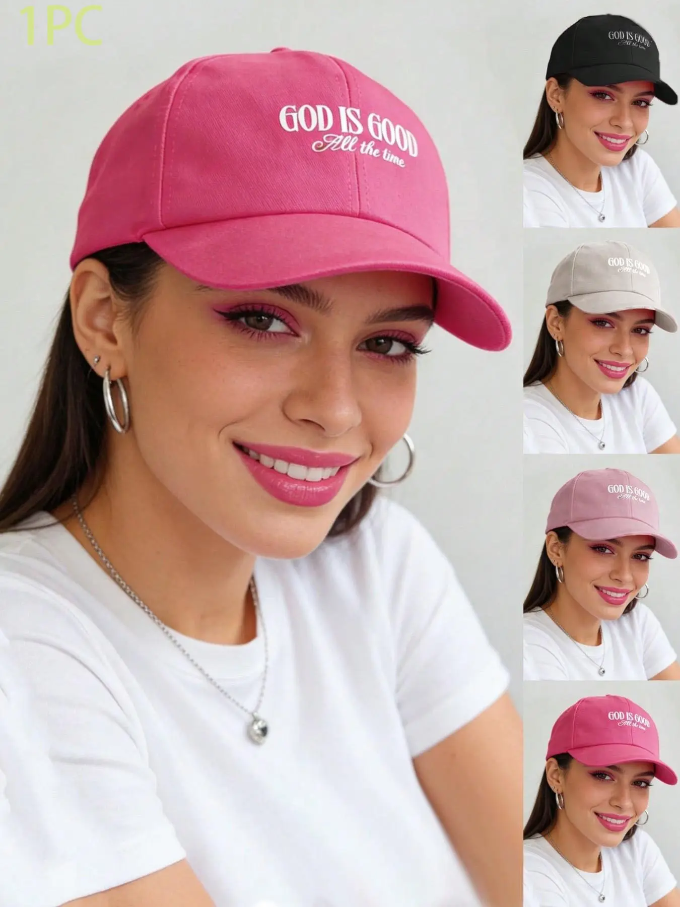 "god Is Good All the Time" Embroidered Baseball Cap, Adjustable Unisex Design Sun Hat, Christian Faith Trendy Shade, Casual Slim-Fitting, Embroidery, Graphic Hats
