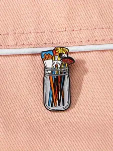 Colorful Enamel Oil Painting Brush Brooch, Cute Artist-Inspired Pin with Vibrant Palette Design for Clothing and Backpacks, Clip
