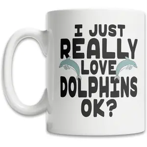 Dolphin Lover's Delight: 11oz Ceramic Coffee Mug with Cute Dolphin Design - Perfect for Coffee, Tea & Hot Beverages, Dolphin Decor