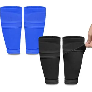 2 Pairs Kids Youth Soccer Shin Guard Sleeves with Optimized Insert Pocket, Shin Pad Compression Sleeves for 3-15 Years Old Boys Girls Child Teens for Soccer Sport
