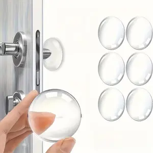 Transparent Self-Adhesive Shockproof Door Stopper Wall Protector Stickers, Noise Reduction Design, Easy Installation, Reusable Plastic Material