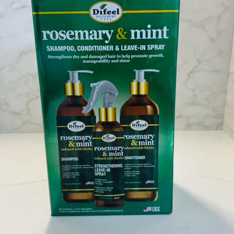 Difeel Rosemary & Mint Biotin-Infused Haircare Shampoo & Conditioner Kit - Nourishing Cleanser with Natural Ingredients, Strengthening Conditioner for Dry Damaged Hair to Hydrate, Restore, Smooth & Support Growth