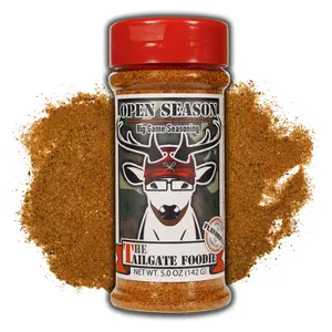 The Tailgate Foodie Open Season Big Game Seasoning - Bold & Flavorful Rub for Venison Wild Game & More - 5.0 oz - Spice Blend for Hunters & Outdoor Enthusiasts