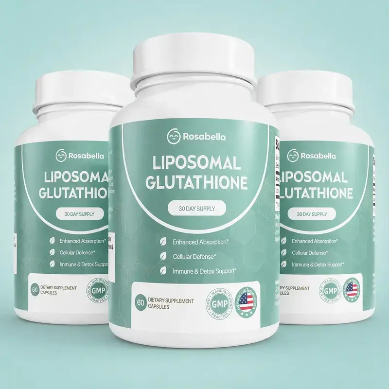 Rosabella Liposomal Glutathione Vitamin Capsules - Skin Glow, Immune & Detox Support (60 Count)