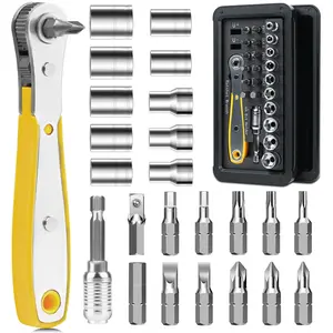 27-In-1 Ratcheting Screwdriver Set, Magnetic Screwdriver Kit, Multi-Functional Portable Tool Set for Home Appliances, Bicycles, Tvs, Sockets