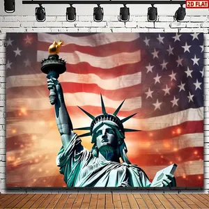 2D Flat Banner, 1pc Independence Day Backdrop Featuring The American Flag, Suitable for 4Th of July Celebrations. This Patriotic Decoration Is Perfect for Veterans' Parties And Can Be Used As Home Decor. Available
