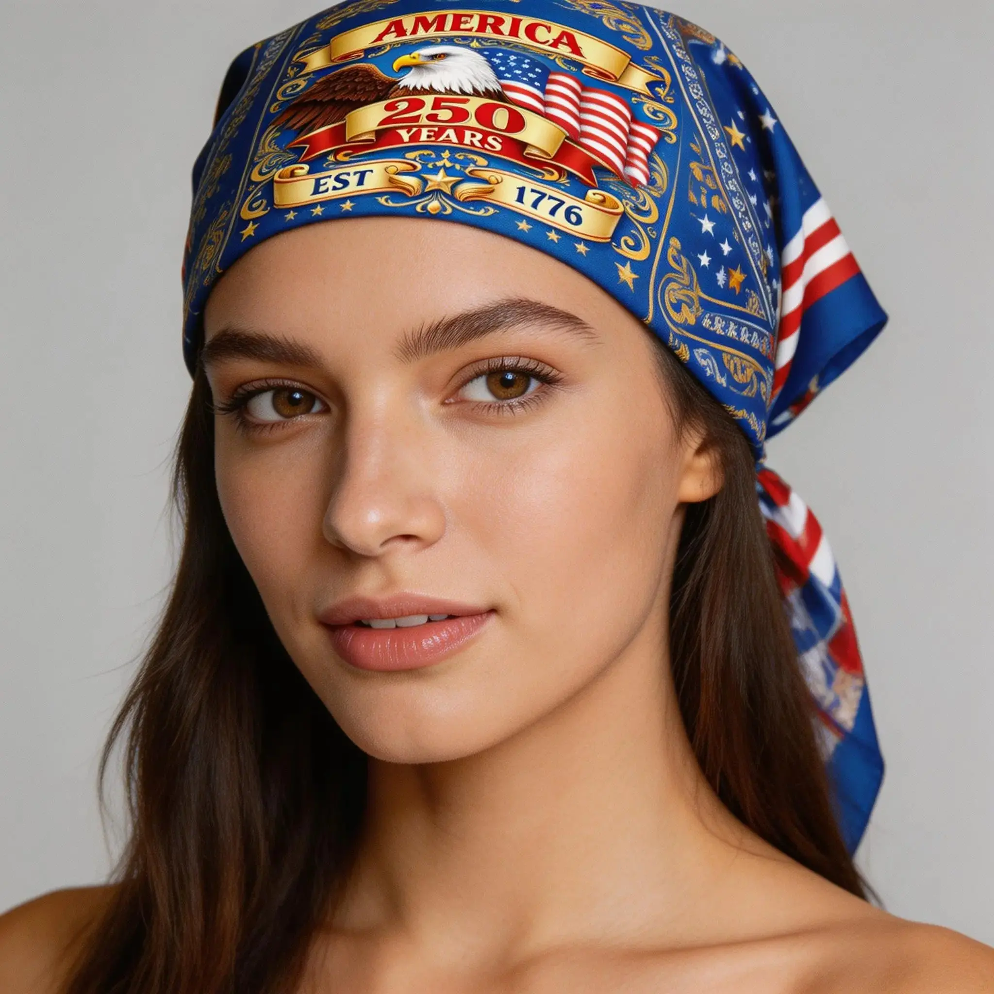 Semiquincentennial Soul Heritage Bandana – America’s 250th Birthday Edition (1776–2026) Embroidered Scarf Solid Color Scarf