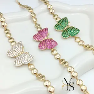 Yordy Women's Bracelet with Butterfly Charm - Trendy Stack Bangle, Durable Construction, Adjustable Double Clasp, Summer Dainty Jewelry