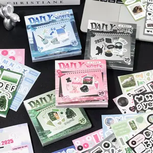 4 types, 1 type with 20 sheets vintage cut out sticker books featuring food text themes, minimalist style, coated paper material, self adhesive, DIY journal decoration scrapbook material sticker pack