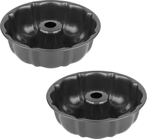 9.5" Non-stick Cake Pan, Heavy Duty Carbon Steel Fluted Tube Round Baking Pan,Buntz Pound Cake Pan Mold,Tube Bakeware,Baking Mold for Jello,Gelatin..