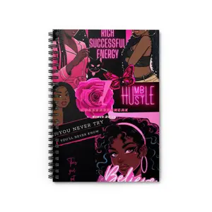 Black Girl Inspired Spiral Notebook – Creative Journal for Teens & Women, Motivation, Self-Love, School, Gifts and Glow-Up Goals