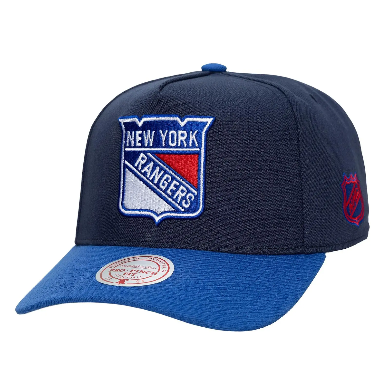New York Rangers Navy/Blue Legendary Home Pro Pinch Snapback Hat NHL Throwback Cap Adjustable Fan Gear Mitchell & Ness