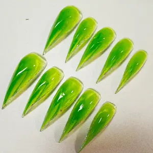 JmDrnails Dragon Claw Nails 10 Pcs Handmade Acrylic Press on Nails Holographic Glitter & 3D Crystal Accents | Salon-Quality Statement Nails