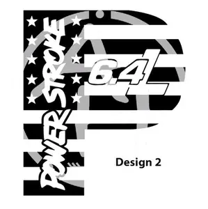 6.4l Powerstroke decal decor 9"×8"