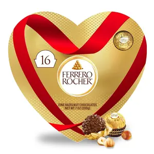 Fine Hazelnut Chocolates, Valentine’s Day Heart Gift Box, 16 Piece Premium Chocolate for Gifting, 7 oz