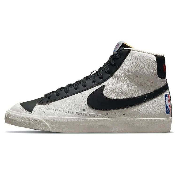Nike Blazer Mid 77 Emb Nba 75th Anniversary Trail Blazers Durable Non-slip Skate Shoes Men's Black White DD8025-101