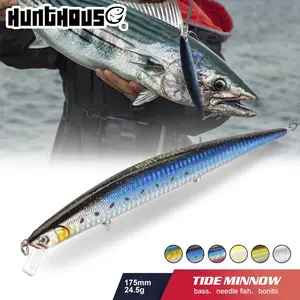 Hunthouse Fishing Lure Tide Slim Minnow Wobblers Hard Bait 175mm 24.5g Floating Sea Bass Stickbait Leurre Ocean Beach Fish