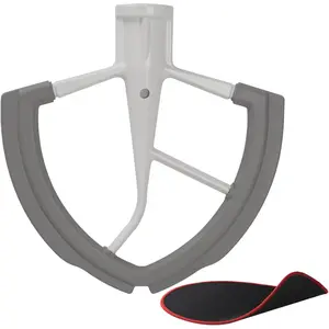 6 Quart Flex Edge Beater for  Bowl-Lift Stand Mixers,  Paddle Attachment with Both-Sides Flexible  Edges Bowl Scraper, And Mixer Slider Mat for  6 Qt Mixer