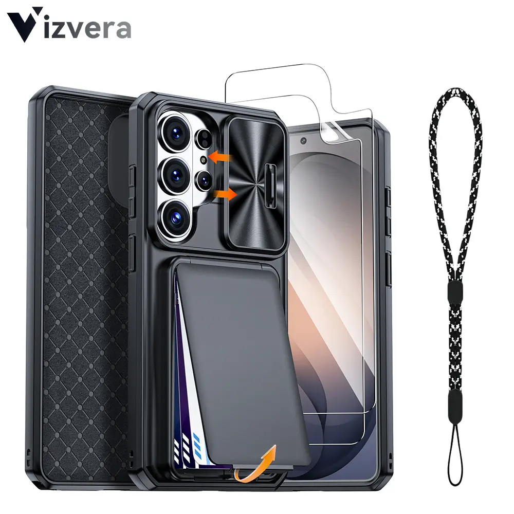Vizvera for Samsung Galaxy S26 Ultra/S25 Ultra/S24 Ultra  Wallet Case – RFID Blocking • Carry 3–4 cards + cash Card Holder • Camera Lens Cover • Military-Grade Drop Protection+ 2 Hydrogel Screen Protectors #OutdoorFunz，phone case，TikTokShopDealsforYouDays