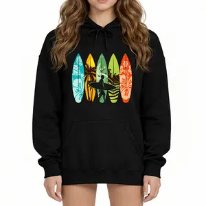 Beach Lover Long Sleeve Hoodie – Hawaii Surfboard Wave Surfing Style