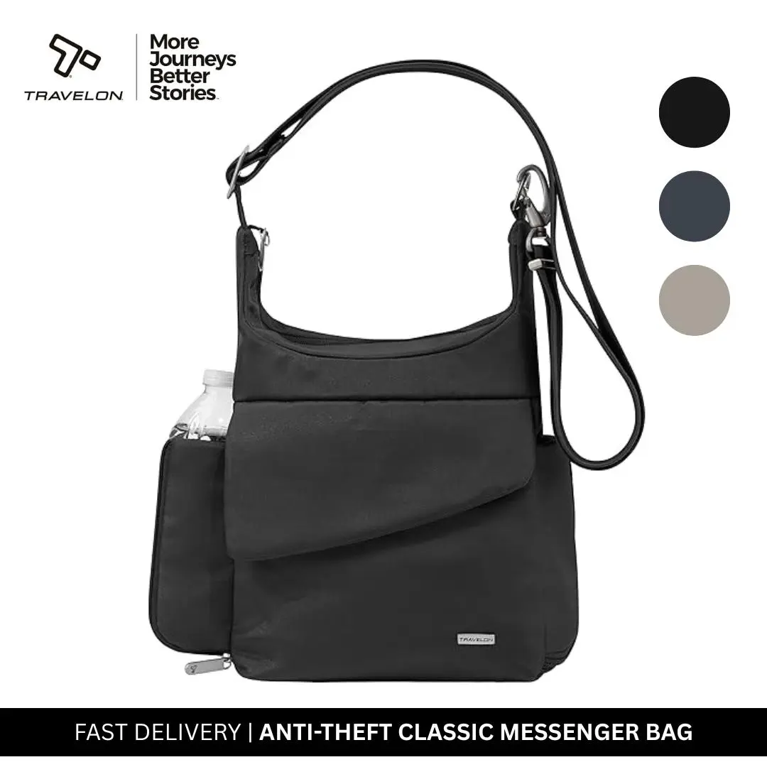 Classic Anti-Theft Crossbody Messenger Bag, Casual Travel Tote with Slash-Resistant Lining, RFID Blocking and an Adjustable Strap