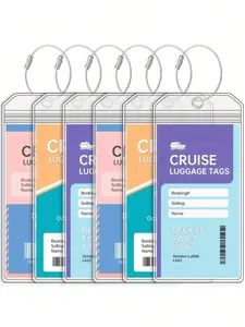Essential Cruise Luggage Tag Set, Transparent Cruise Bag Tags for All Cruise Lines, Travel Must-Have for Backpacks, Suitcases, and More