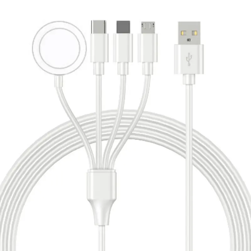 4-in-1 Charger Cable, Multi-interface Charger Cable for USB Plug, Cell phone charger cord, Smartphone Charging Data Cable Compatible with iPad, Watch, Type-C Series, Data Sync Cable, Cord