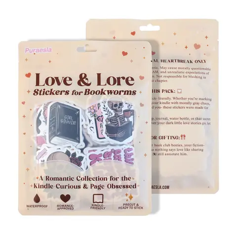 225 PCS Romance Book Stickers for kindles, Spciy Holographic Bookish Sticker Pack for Readers Booktok Vinyl Decals for Laptop IPAD Ebook Reader Water Bottle Girls Waterproof