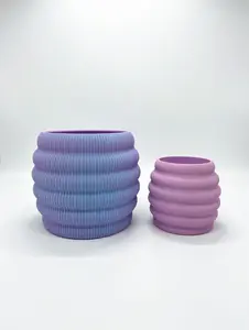 Limited Edition Ribbed Easter Planter Set  Modern Textured Plant Pots  Indoor Decor  XXL & Medium Sizes
