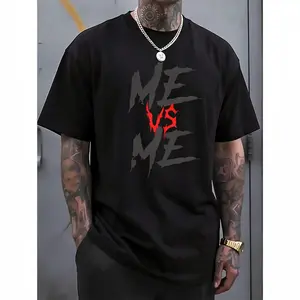 Oversized Printed T-Shirt Men's Summer Casual Short Sleeve Round Neck Loose Fit Cotton Top Menswear Geometric Pattern Funny Tshirt