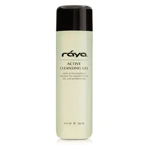 RAYA Active Facial Cleansing Gel with AHA and BHA (G-107) | Oil-Free and Exfoliating Deep Pore Gel Cleanser for Oily and Break-Out Skin | Made with Alpha and Beta Hydroxy Acids